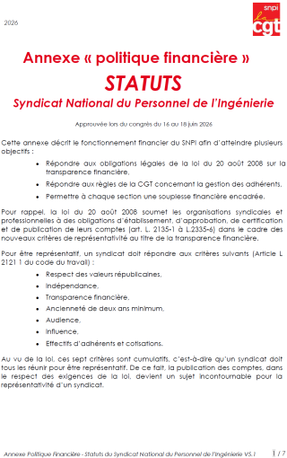 20ème Congrès SNPI 2026 Super Besse Annexe financière