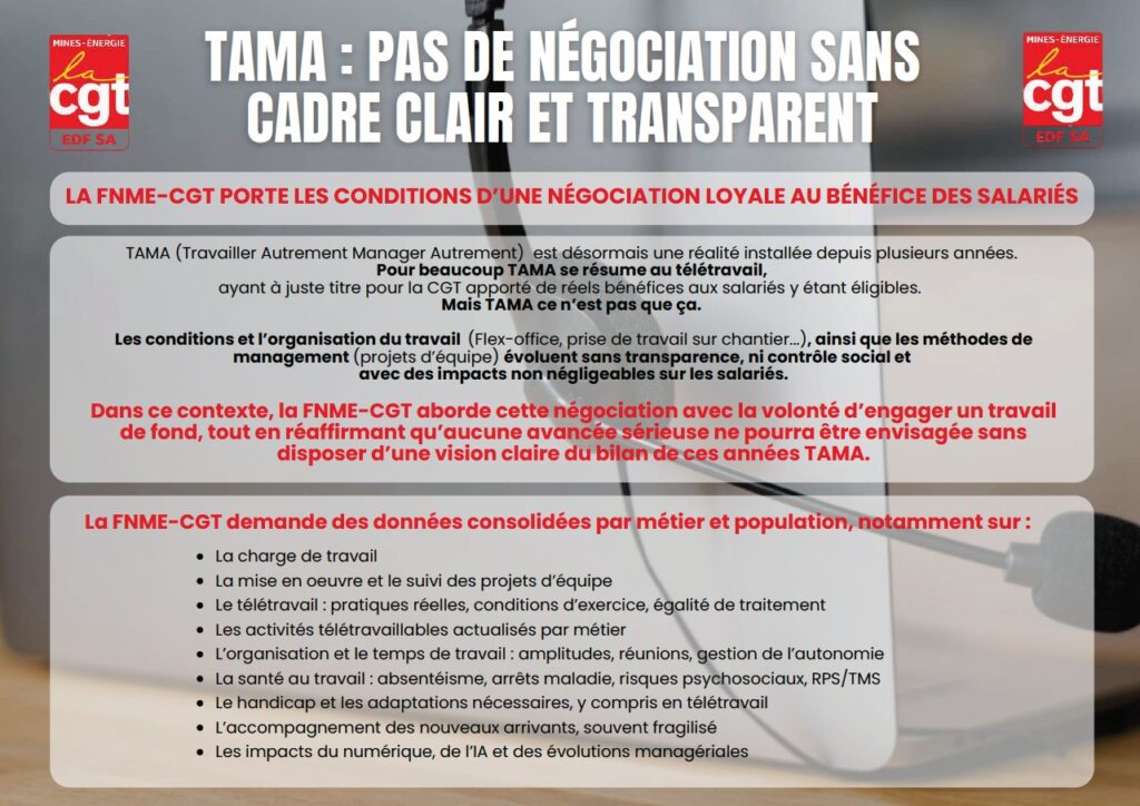 [TAMA] Pas de négociation sans cadre clair et transparent